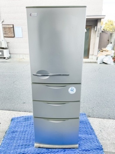 【大容量】2008年製SANYO 4ドア ノンフロン 冷凍冷蔵庫 SR-361P (S) 形