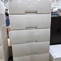 Fits  ウッドトップチェスト 5段　ホワイト　変色、ヤケ有