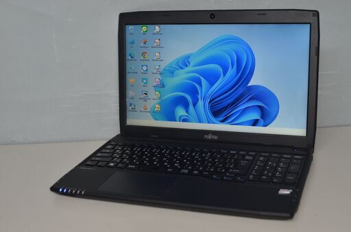 最新Windows11+office 新品爆速SSD128GB 富士通 AH30/S AMD E1-2100 メモリ4GB 15.6インチ HDMI 無線 テンキー DVDマルチ WEBカメラ搭載