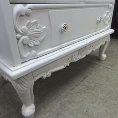 姫系 飾り棚 書棚 幅70×奥行35.2×高さ138.8cm 白 猫