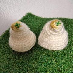 鏡餅　ひよこ　正月　置物　毛糸　ぼうし　ハンドメイド　干支　　2023　2個 セットの画像