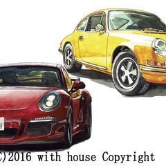 GC-321 ポルシェ911-GT3 限定版画 直筆サイン有 額...