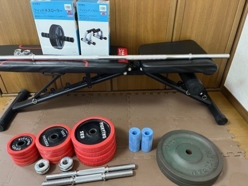 筋トレ インクラインベンチ ダンベル バーベル プレート