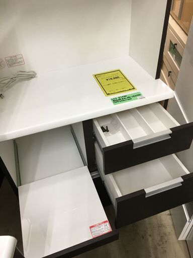 ②ニトリ キッチンボード ダリア80 幅80cm レンジボード 食器棚 システムキッチンボード おしゃれ 大型家具 収納キッチン ブラ