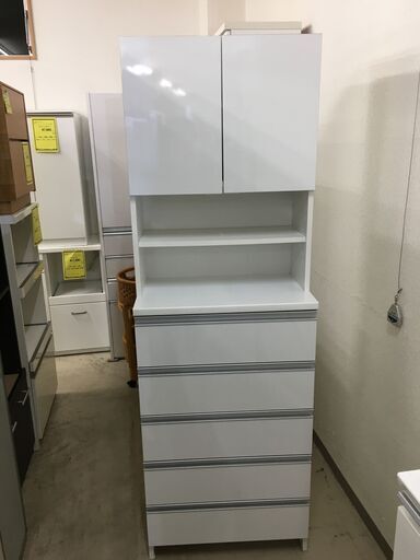 ランドリーラック ランドリー収納 サニタリー収納 すきま収納 幅60cm ランドリーボックス 木製 ホワイト 白 おしゃれ 収納ラック 洗面所収納 脱衣所収納 シンプル モダン クリーニング済 堺市 石津【ジャングルジャングルサカイ石津店】