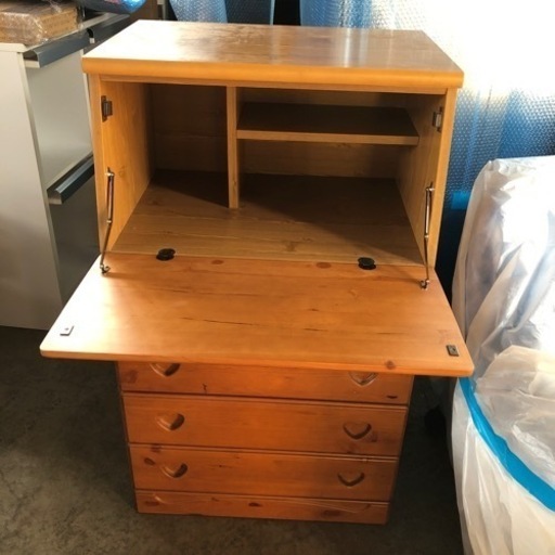 美品 ライティングデスク 収納棚 小物収納 コンパクトデスク 60×44×100cm