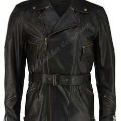 牛革・ベルト付き牛革コート Cow Leather Coat with Belt