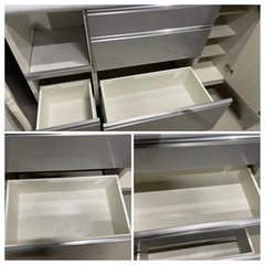値下げしました！！　松田家具　140cm幅　上下分割可能　キッチンボード　シルバー