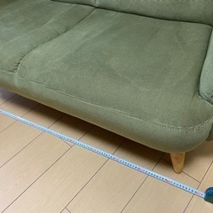 2人掛けコンパクトソファー　緑色(海松色)の画像