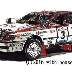 NC-327 トヨタセリカGT-Fourラリー 限定版画 直筆サイン有 額装済 作家 平右ヱ門