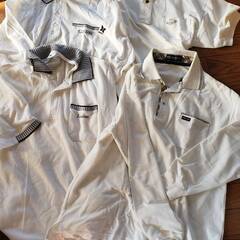 メンズ　ゴルフシャツ　長袖２枚+半袖２枚　L, M