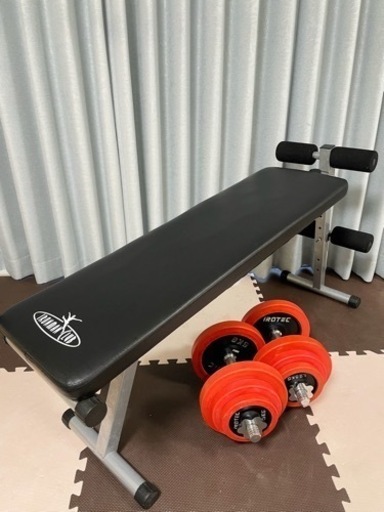 腹筋チェアとラバーダンベル40kgセット