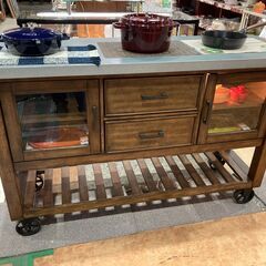 【美品】アンティーク調　キッチンカウンター　B-company 愛知県　あま市 愛品館市原店】ヴィンテージ調キッチンカウンター