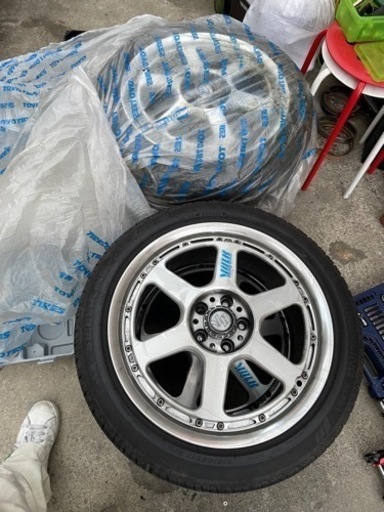 ボルクレーシングホイールタイヤセット4本即使用可能バリ山