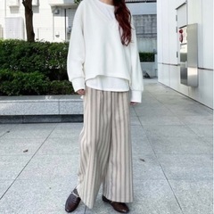 タグ付き/可愛い♡THE SHOP TK タックワイドパンツ サイズMの画像