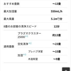 SHARP シャープ　加湿空気清浄機の画像