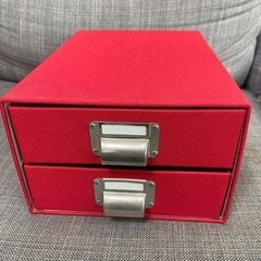 布張書類ケース(赤)の画像
