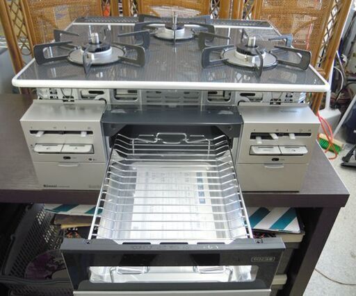 展示保管品 Rinnai RX31W21A18RW 60cm 都市ガス用 ビルトインコンロ マイトーン 3口+グリル 2019年製 リ