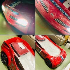 【Ｆ】(新品 長期保管) 子供用ベッド 車 トルコ製イメージ 赤 キッズ の画像