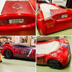 【Ｆ】(新品 長期保管) 子供用ベッド 車 トルコ製イメージ 赤 キッズ の画像