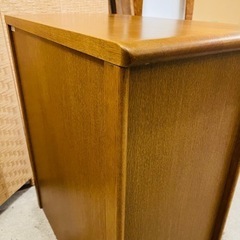 ［売約済み］　浜本工芸　浜本　hamamoto キャビネット　電話台　テルボックス　収納　リビング　書類　引き出し　タンス　チェスト　箪笥　棚　ナチュラル　木製　オーク　本棚　ブックシェルフ　検　カリモク　karimoku リビング収納の画像