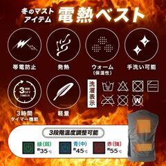 ヒーターベスト 試着のみ 3L バッテリー付の画像