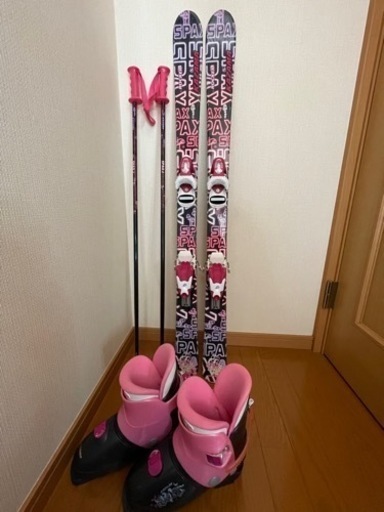 3点セット　子供　スキー　ストック　ブーツ　女の子