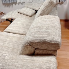 値下げしました！ゆったり３人掛け電動カウチソファー　3つに解体可...