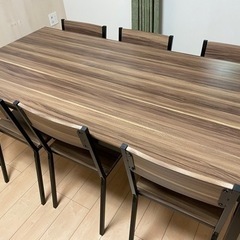 【無料】ダイニングテーブルセット6人掛け（目立った傷や汚れなし）