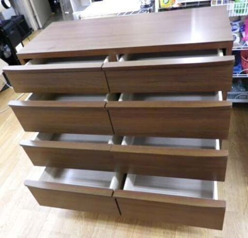 4段チェスト 木製 幅100×奥行46.5×高さ90㎝ 引き出し8杯 タンス 衣類収納 札幌市 西岡店