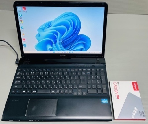 【受け渡し先決定済み】配送可！　年賀状　新品SSD、Windows11搭載　SONY製ノートパソコンVAIO　ブルーレイ、カメラ、Bl