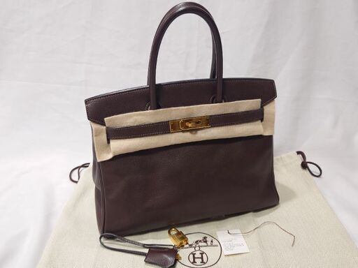 HERMES　エルメス　バーキン30 エプソン　ショコラ　ゴールド金具　□K刻印　美品　格安出品　バーキン