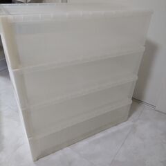 相談中　無印良品　ポリプロピレン衣類ケース　4個　約40×65×18cmの画像