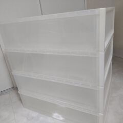 相談中　無印良品　ポリプロピレン衣類ケース　4個　約40×65×18cmの画像