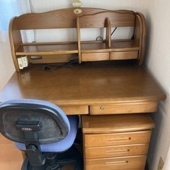 #学習机(照明、引出し、椅子セット)