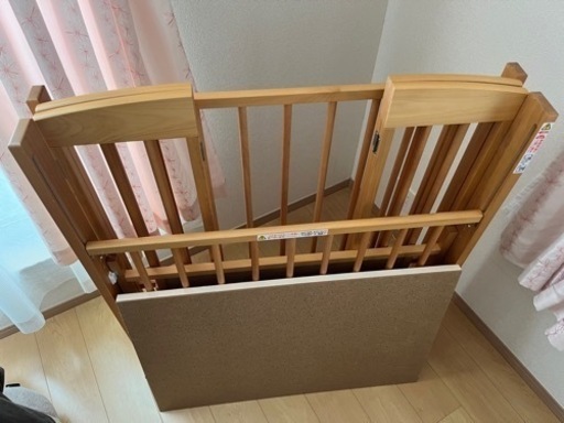 日本製　ベビーベッド　折り畳み式　石崎家具