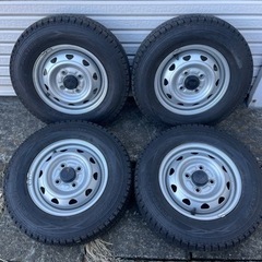 美品 バリ山 145R12 6PR 21年製 スタッドレスタイヤ...
