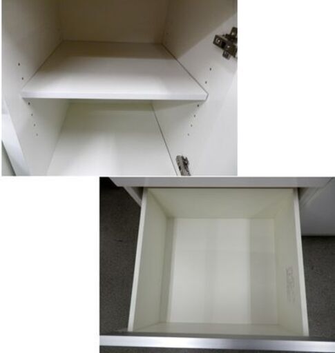 レンジボード 幅90×奥行45×高さ205㎝ ソフトクローズ コンセント3口つき ホワイト キッチン収納 札幌市 西岡店