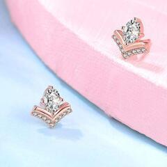 【新品・未使用】CLARIBEL ピアス レディース スワロフスキー ボディーピアス 一粒 しずく 可愛い イヤリング シルバー 925 金属アレルギー対応 ピンクの画像