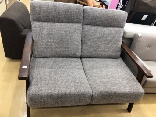 ハイバックソファー　グレー　フレームキズ有