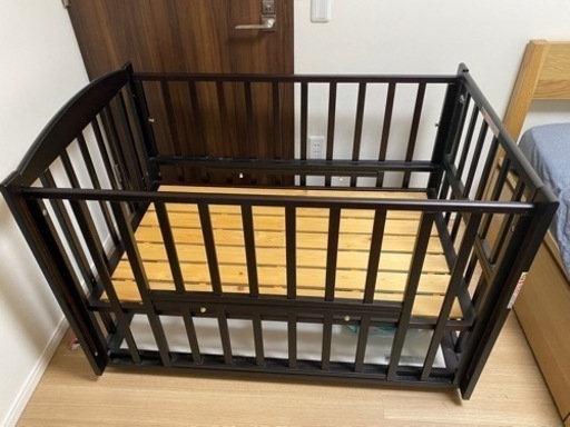 【美品/おまけ付き】ツーオープンベッド　b-side 【国産ベビーベッドメーカー/ヤマサキ】