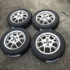 来店取替】② 155/65R14 新品スタッドレスタイヤ&アルミ付きセット 155