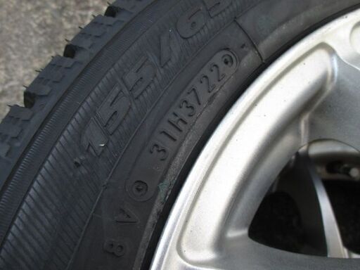 【来店取替】② 155/65R14 新品スタッドレスタイヤ&アルミ付きセット 155/65R14 TOYO 軽自動車用