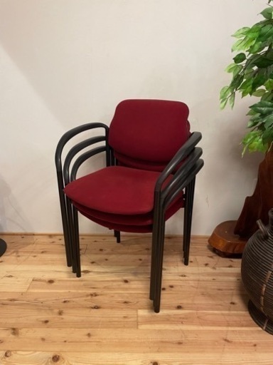 スタッキング ミーティングチェア ３脚セット