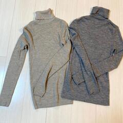【無印良品/ユニクロ】タートルリブニット2着セット