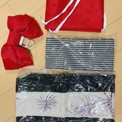 【中古】☆浴衣二着と飾り帯他おまけ付き☆