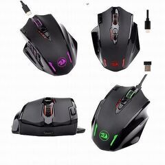 ★☆　新品　未開封　16個のプログラムボタン　プロ光学センサー　ワイヤレスゲーミングマウス　☆★  ★☆ 新品、未開封の「Redrago　 M913　ImpactElite」　ワイヤレスゲーミングマウスです。  ★☆ 16個のプログラム可能なボタン、16000 DPI、80時間バッテリー、プロ光学センサー、ＬＥＤデコ（8パターン）。の画像