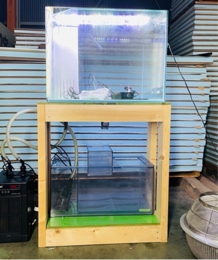 ❤気まぐれ半額セール!!　オーバーフロー水槽セット（海水魚仕様）❤