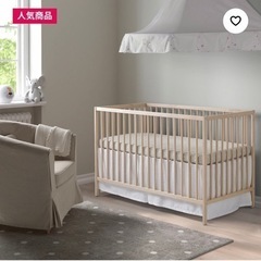 IKEAベビーベッド＋シーツ　の画像