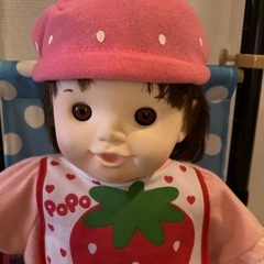 ぽぽちゃんとベビーカーの画像